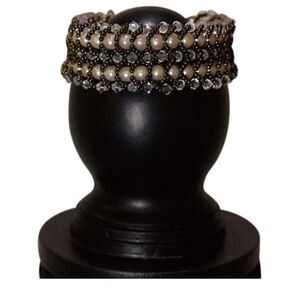 Bridal pearl Swarovski beaded bracelet